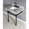 Kingston Brass 30X22 Carrara Marble Vanity Top W/Brass Feet Combo, Carrara Marble/Blk KVPB30MBSQ0